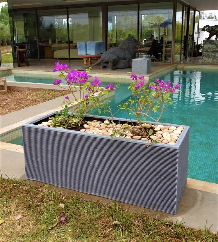 Pot en polystone Ardoise 115X43 cm Hauteur 43 cm