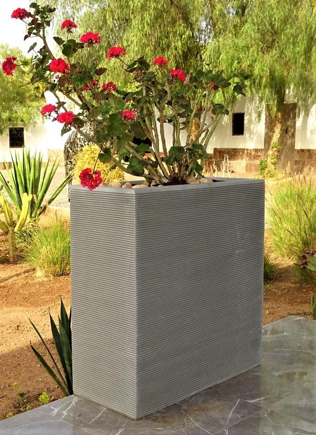 Pot en polystone Gris 80X43 cm Hauteur 80 cm