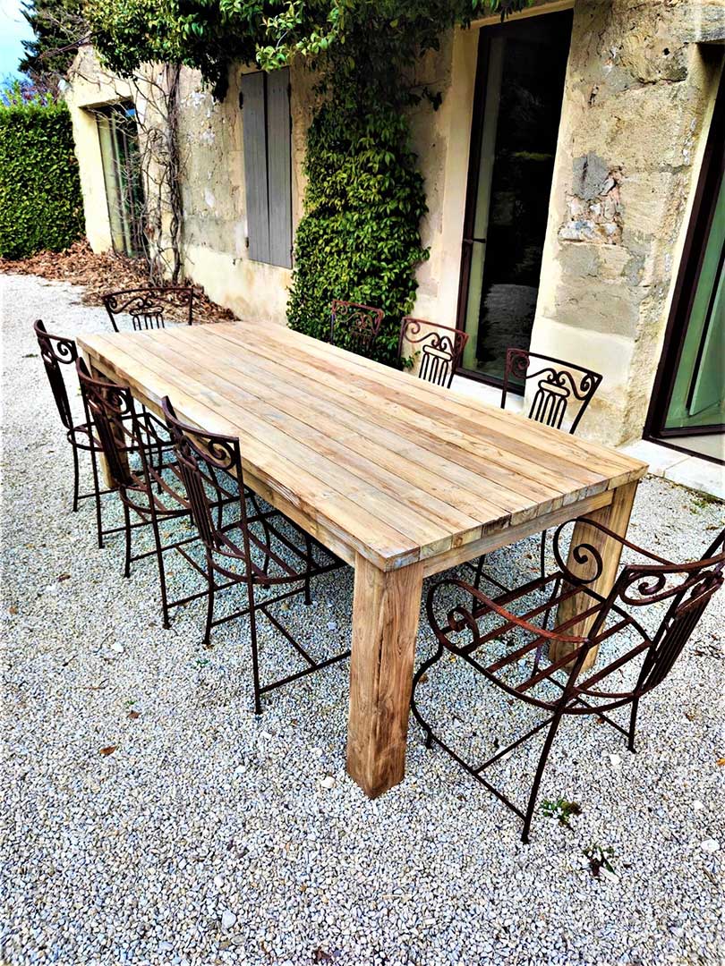 The teak table ARMANI 300X110 cm